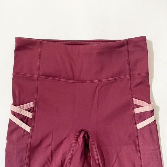 Fabletics Trinity Mesh Motion 365 Legging Maroon - Picture 8 of 8